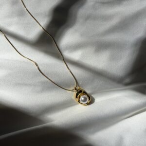 Modern Molten Drip Gold Pendant Necklace