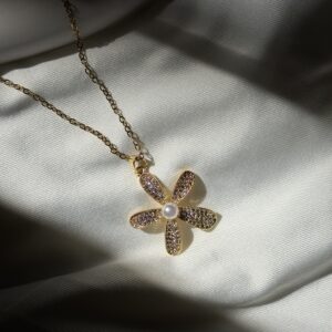 Golden Bloom Pendant Necklace