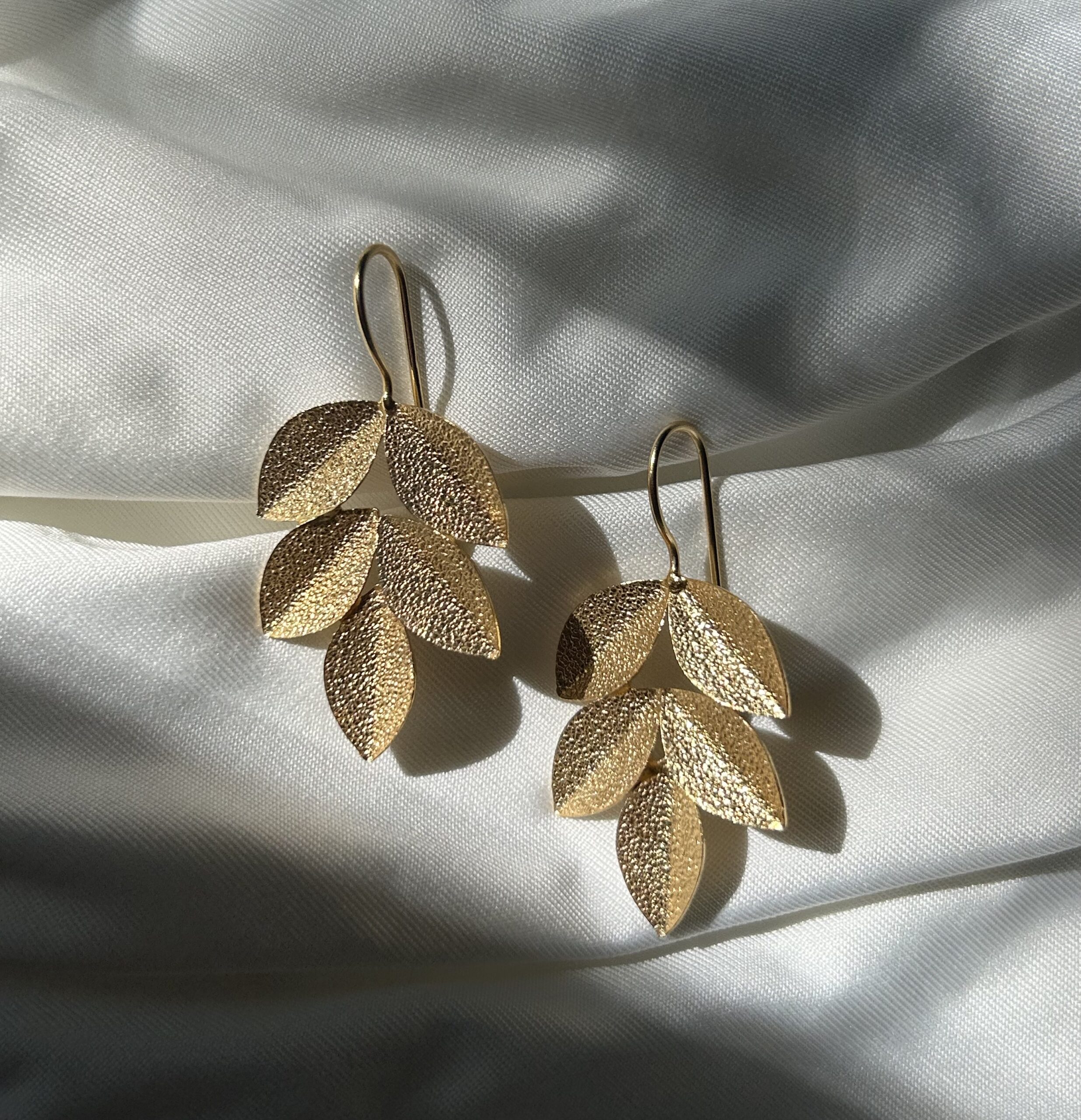 Golden Leaf Cascade Earrings