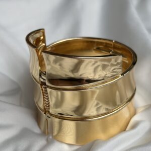 Molten Wave Anti-Tarnish Gold Cuff