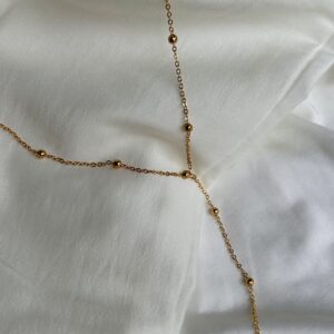 Golden Dusk Beaded Lariat Necklace