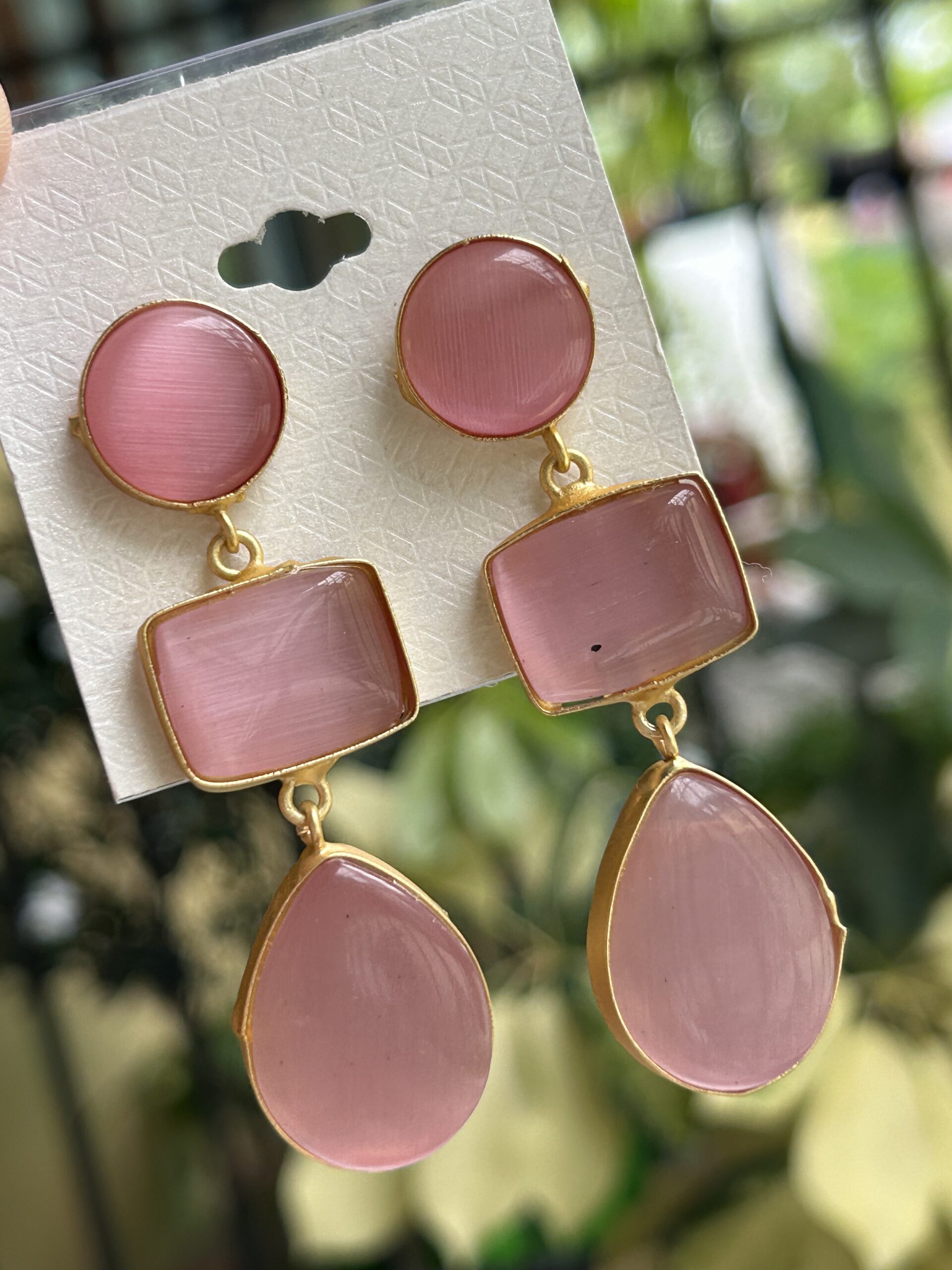 Blush Harmony Triple Drop Earrings